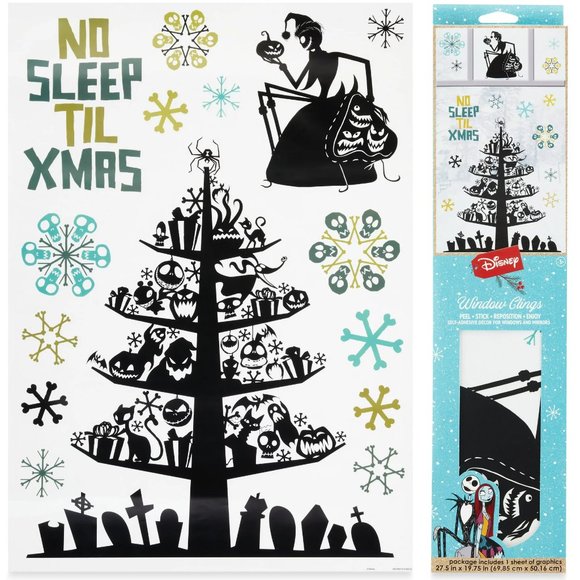 DISNEY Nightmare Before Christmas Tim Burton Window Cling Decorations NIB - Picture 1 of 6